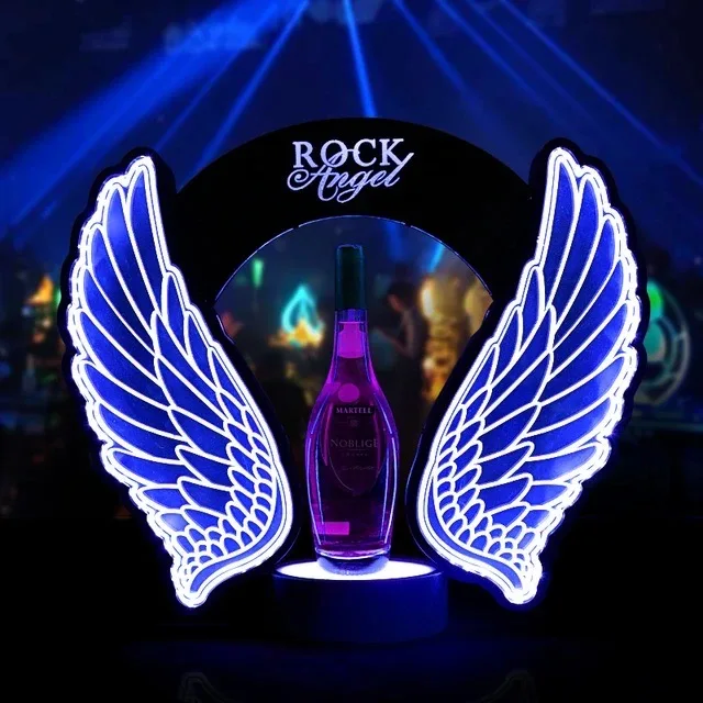 Wine Beer Rack - Rechargeable LED Flashing Angel Wings Wine