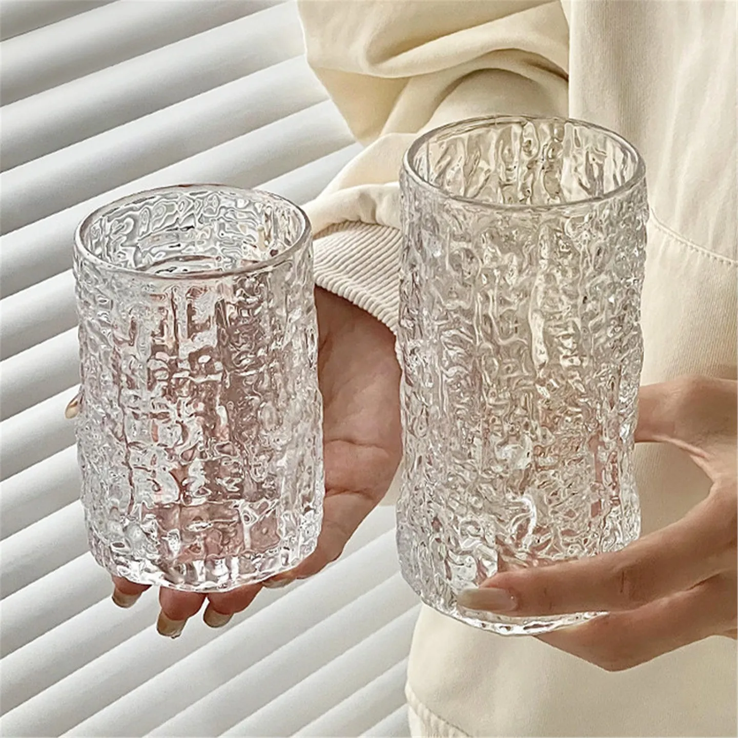 Wine Beer Online - Women's Glass Beer Cup Rustic Treebark