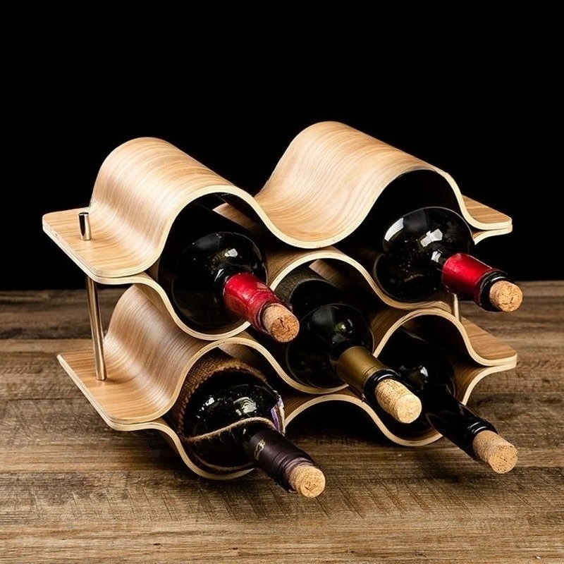 Wavy Wine Bottle Holders Woode - đánh giá và giá Wine Beer Rack