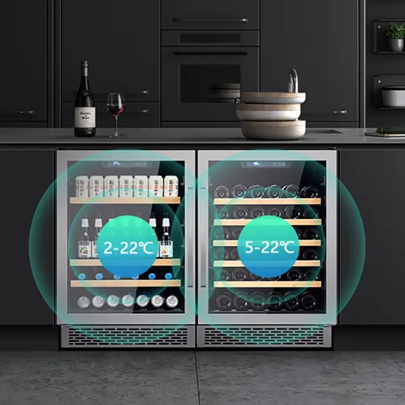 48 Bottle Wine Fridge Dual Gla - đánh giá và giá Wine Beer Fridge Cabinet